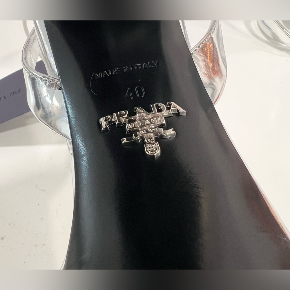 Prada Silver Platform Sandals - Picture 9 of 10